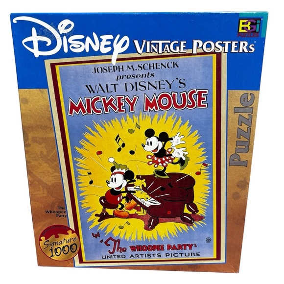 Disney Vintage Posters "The Whoopee Party" 1000 PcJigsaw Puzzle Mickey Mouse NEW - Picture 1 of 4